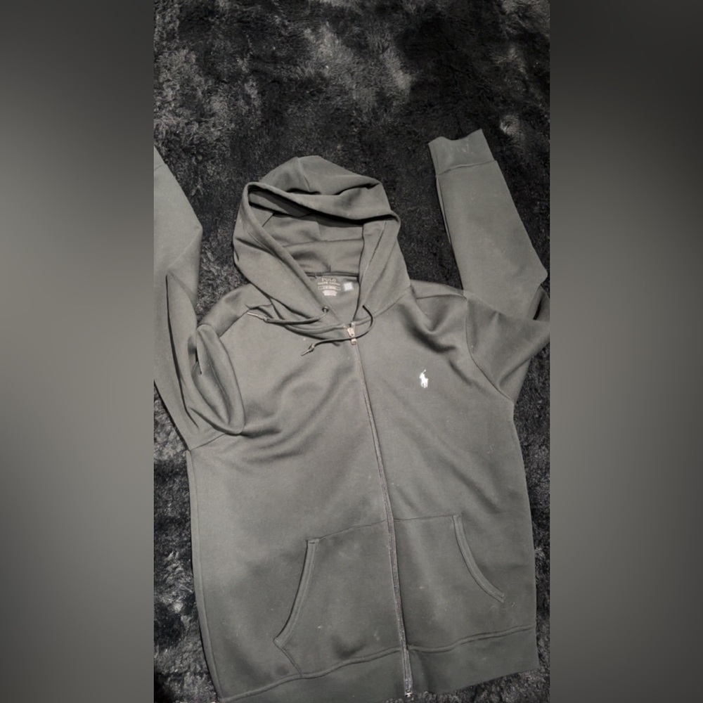 Black and white polo ralph Lauren hoodie size Large